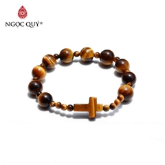 Vòng chuỗi mân côi đá thạch anh mắt hổ