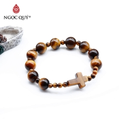 Vòng chuỗi mân côi đá thạch anh mắt hổ