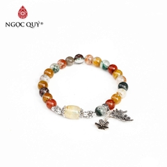 Vòng đá thạch anh đa sắc phối lu thống tóc vàng