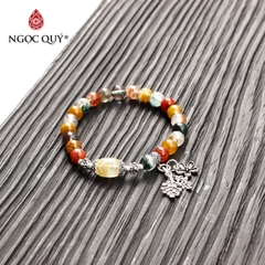 Vòng đá thạch anh đa sắc phối lu thống tóc vàng