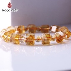 Vòng tay hạt vuông đá thạch anh vàng