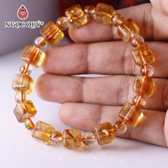 Vòng tay hạt vuông đá thạch anh vàng