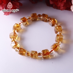 Vòng tay hạt vuông đá thạch anh vàng