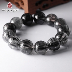 Vòng tay đá thạch anh tóc đen đồng trục