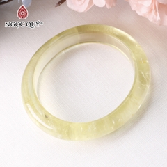 Vòng nguyên khối đá thạch anh vàng hình oval (hình quả trứng)