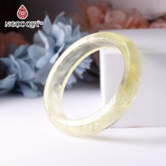 Vòng nguyên khối đá thạch anh vàng hình oval (hình quả trứng)
