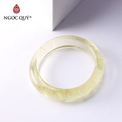 Vòng nguyên khối đá thạch anh vàng hình oval (hình quả trứng)