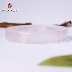 Vòng nguyên khối bản vuông đá thạch anh hồng