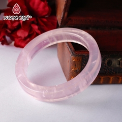 Vòng nguyên khối bản vuông đá thạch anh hồng