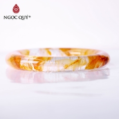 Vòng nguyên khối đá thạch anh ưu linh vàng