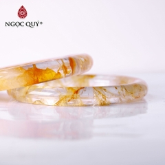 Vòng nguyên khối đá thạch anh ưu linh vàng