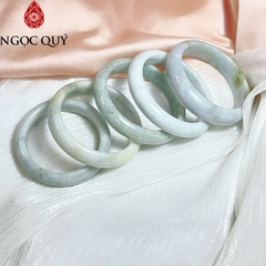 Vòng cẩm thạch bản hẹ type A chất nếp - Ngọc Quý