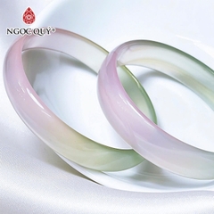 Vòng mã não uyên ương xanh hồng bản hẹ mỏng ni 54