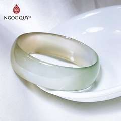 Vòng mã não trắng ánh xanh bản hẹ 14mm