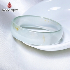 Vòng mã não trắng ánh xanh bản hẹ 14mm