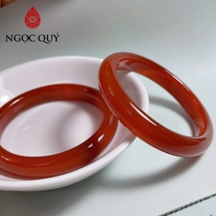 Vòng mã não đỏ chalcedony bản dày 7mm cao 10-11mm - Ngọc Quý