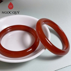 Vòng mã não đỏ chalcedony bản dày 7mm cao 10-11mm - Ngọc Quý