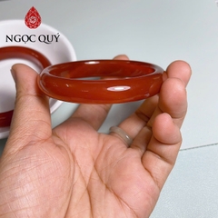 Vòng mã não đỏ chalcedony bản dày 7mm cao 10-11mm - Ngọc Quý