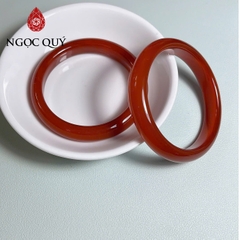 Vòng mã não đỏ chalcedony bản dày 7mm cao 10-11mm - Ngọc Quý