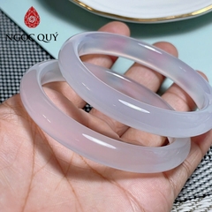 Vòng mã não trắng chalcedony bạc nguyệt quang bản hẹ 7-9mm chất AAA - Ngọc Quý