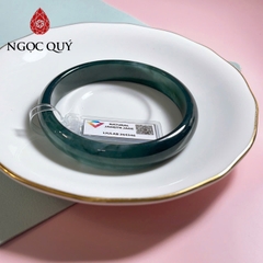 Vòng cẩm thạch A- Phỉ thúy lam ngọc type A chất nếp băng ni 54-60 mm ( kèm kiểm định Type A liulab)  -Ngọc Quý