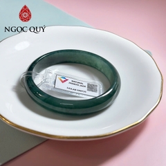 Vòng cẩm thạch A- Phỉ thúy lam ngọc type A chất nếp băng ni 54-60 mm ( kèm kiểm định Type A liulab)  -Ngọc Quý
