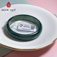Vòng cẩm thạch A- Phỉ thúy lam ngọc type A chất nếp băng ni 54-60 mm ( kèm kiểm định Type A liulab)  -Ngọc Quý