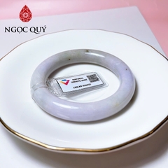 Vòng cẩm thạch A - Ngọc phỉ thúy type A bản tròn chột ú màu xanh và tím tử la lan ni 51-52mm (kèm kđ type A)- Ngoc Quý