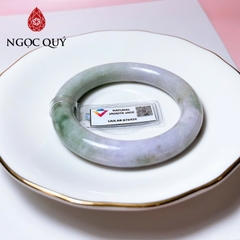 Vòng cẩm thạch A - Ngọc phỉ thúy type A bản tròn chột ú màu xanh và tím tử la lan ni 51-52mm (kèm kđ type A)- Ngoc Quý