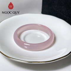 Vòng mã não hồng - Vòng chalcedony hồng bản hẹ 9-11mm dày 6-7mm- Ngọc Quý