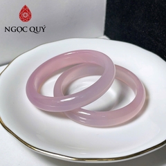 Vòng mã não hồng - Vòng chalcedony hồng bản hẹ 9-11mm dày 6-7mm- Ngọc Quý