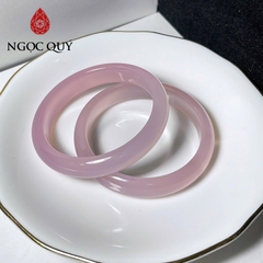 Vòng mã não hồng - Vòng chalcedony hồng bản hẹ 9-11mm dày 6-7mm- Ngọc Quý
