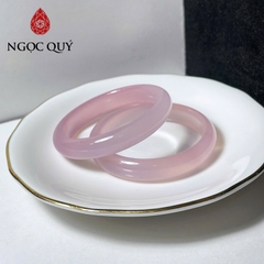 Vòng mã não hồng - Vòng chalcedony hồng bản hẹ 9-11mm dày 6-7mm- Ngọc Quý