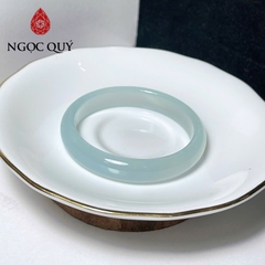 Vòng mã não xanh thiên thanh- Vòng chalcedony xanh thiên thanh bản hẹ 9-11mm dày 6-7mm- Ngọc Quý