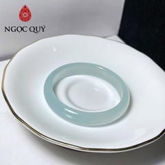 Vòng mã não xanh thiên thanh- Vòng chalcedony xanh thiên thanh bản hẹ 9-11mm dày 6-7mm- Ngọc Quý