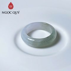 Nhẫn cẩm thạch A Myanmar - nhẫn ngọc phỉ thúy type A chất nếp băng màu uyên ương- Ngọc Quý