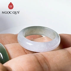 Nhẫn cẩm thạch A Myanmar - nhẫn ngọc phỉ thúy type A chất nếp băng màu uyên ương- Ngọc Quý