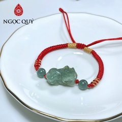 Vòng thắt dây tỳ hưu đá cẩm thạch lam ngọc type A 15x24mm