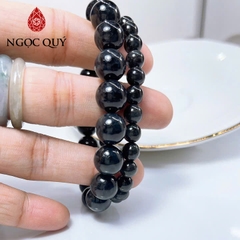 Vòng cẩm thạch A - Phỉ thúy gà đen type A chất nếp hạt 6-10mm - Ngọc Quý