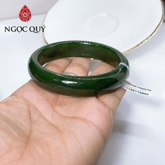 Vòng tay đá ngọc bích nephrite tự nhiên  (kèm kiểm định ) - Ngọc Quý
