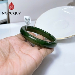 Vòng tay đá ngọc bích nephrite tự nhiên  (kèm kiểm định ) - Ngọc Quý
