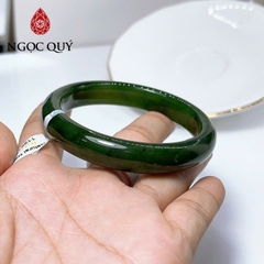 Vòng tay đá ngọc bích nephrite tự nhiên  (kèm kiểm định ) - Ngọc Quý