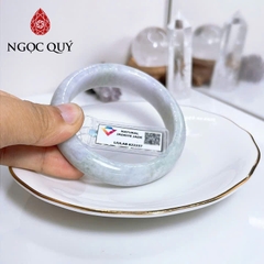 Vòng cẩm thạch A - Phỉ thúy type A bản hẹ xanh nhạt phớt tím tử lan ni 50 - 56 mm (kèm kđ Liulab) - Ngọc Quý