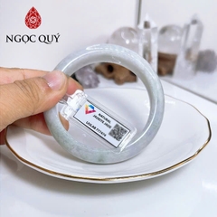 Vòng cẩm thạch A - Phỉ thúy type A bản hẹ xanh nhạt phớt tím tử lan ni 50 - 56 mm (kèm kđ Liulab) - Ngọc Quý