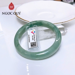 Vòng cẩm thạch A - Vòng phỉ thúy type A dầu xanh chất nếp mịn - nếp hóa ni 54 ( Kèm kđ type A) - Ngọc Quý