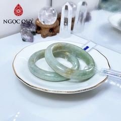 Vòng cẩm thạch A - Vòng phỉ thúy type A bản hẹ thu hương ni 55 mm ( Kèm kđ type A) - Ngọc Quý