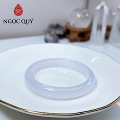 Vòng mã não - Vòng tay liền khối đá mã não trắng ánh tím tự nhiên chất 3A bản 9-11mm - Ngọc Quý