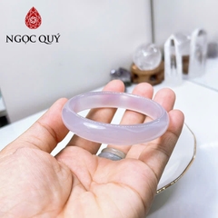 Vòng mã não - Vòng tay liền khối đá mã não trắng ánh tím tự nhiên chất 3A bản 9-11mm - Ngọc Quý