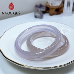 Vòng mã não - Vòng mã não trắng ánh tím điểm chu sa chất 4A thiên nhiên bản 10-11mm- Ngọc Quý