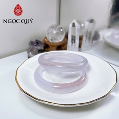 Vòng mã não - Vòng mã não trắng ánh tím điểm chu sa chất 4A thiên nhiên bản 10-11mm- Ngọc Quý